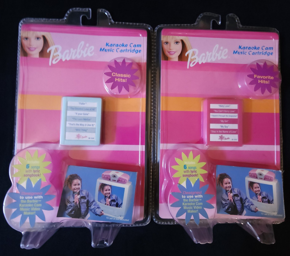 2 Pack Rare Barbie Karaoke Cam Music Cartridge Classic Favorite Hits 2003 Sealed